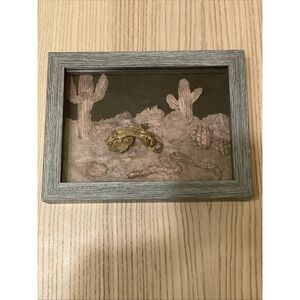 Lizard Taxidermy Framed On Clay‎ Background 8" X 6"